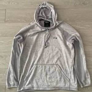 Y2k Grey striped Sleeve Oakley hoodie